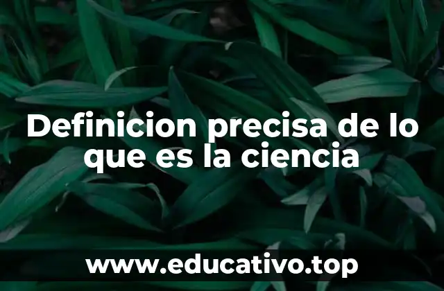 Definicion precisa de lo que es la ciencia