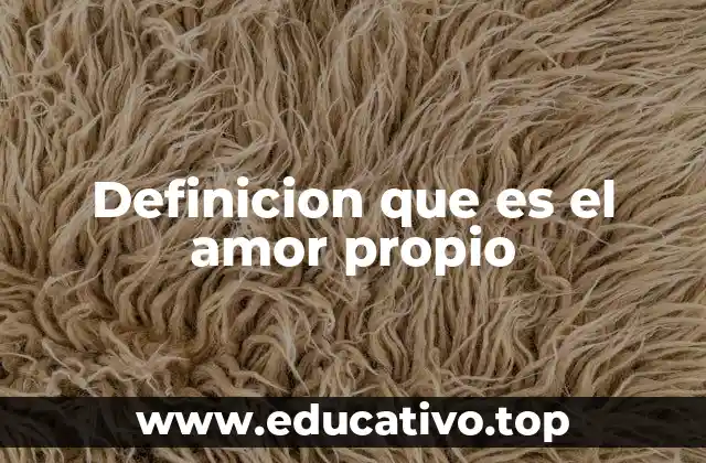 Definicion que es el amor propio