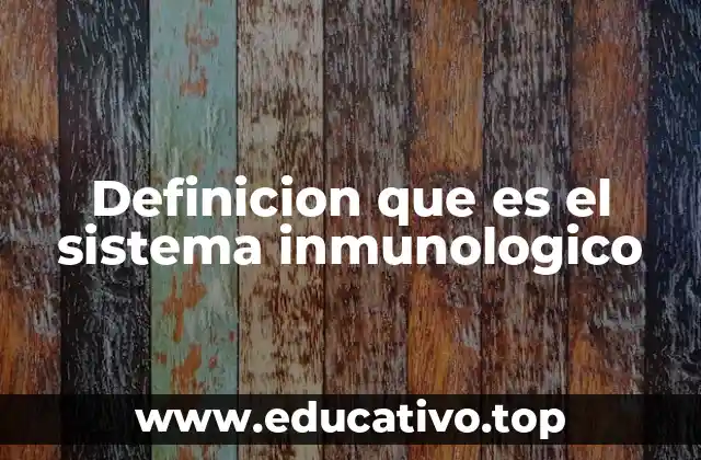 Definicion que es el sistema inmunologico