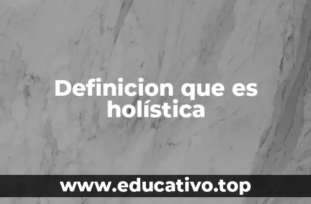 Definicion que es holística