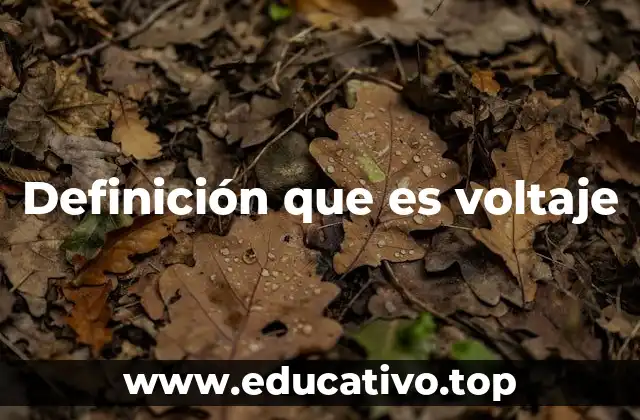 Definición que es voltaje