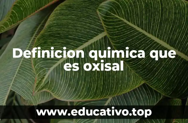 Definicion quimica que es oxisal