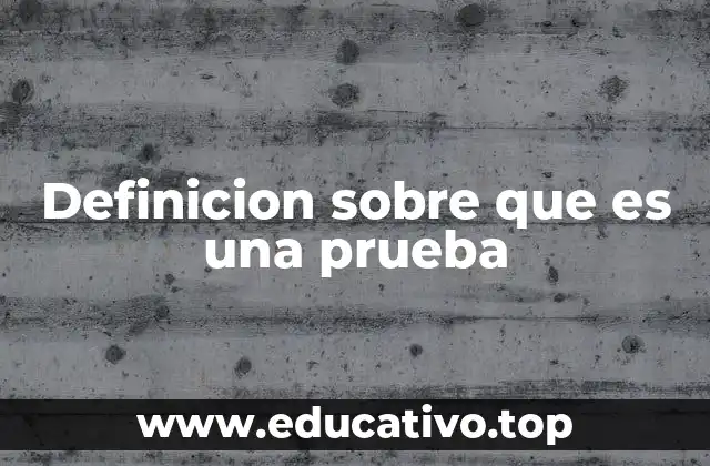 Definicion sobre que es una prueba