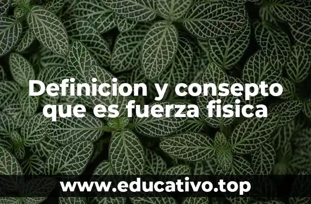 Definicion y consepto que es fuerza fisica