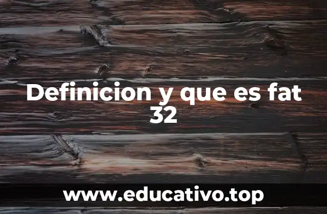 Definicion y que es fat 32