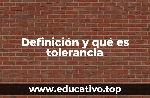 Definición y qué es tolerancia