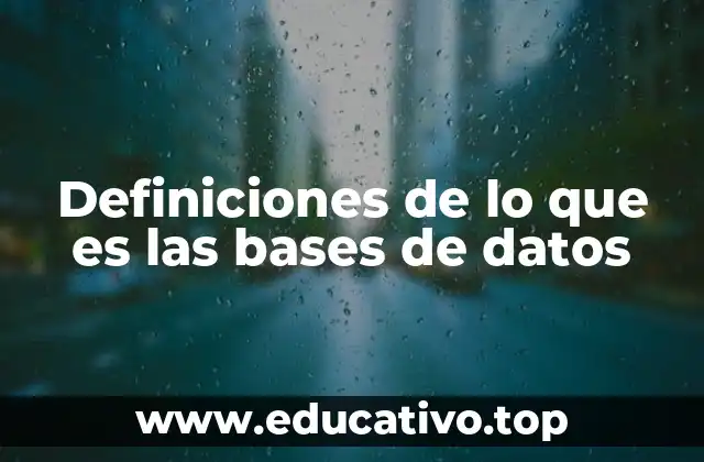Definiciones de lo que es las bases de datos