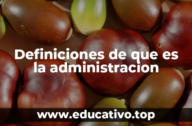Definiciones de que es la administracion