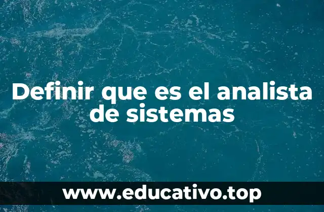 Definir que es el analista de sistemas