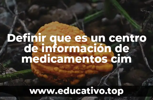 Definir que es un centro de información de medicamentos cim