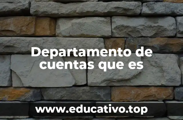 Departamento de cuentas que es