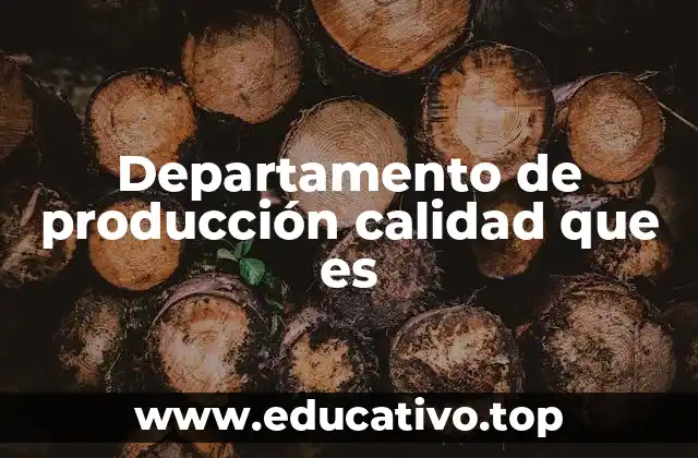 Departamento de producción calidad que es
