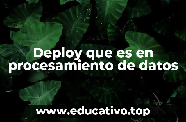 Deploy que es en procesamiento de datos