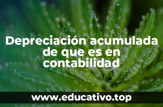Depreciación acumulada de que es en contabilidad