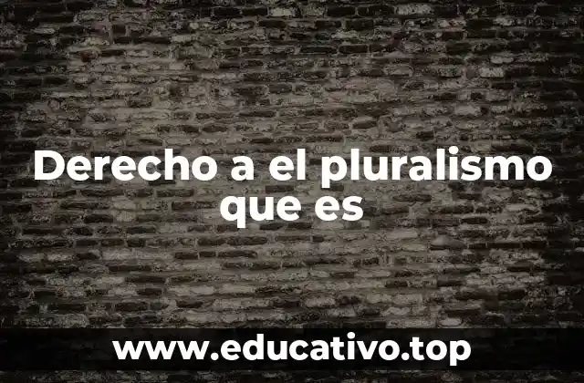 Derecho a el pluralismo que es