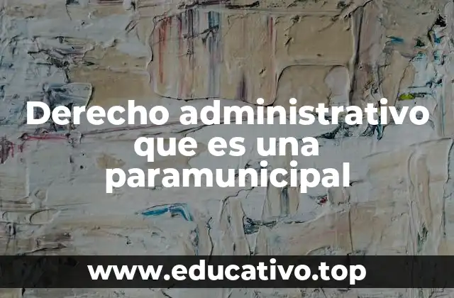 Derecho administrativo que es una paramunicipal