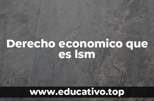 Derecho economico que es lsm