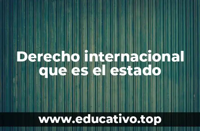 Derecho internacional que es el estado