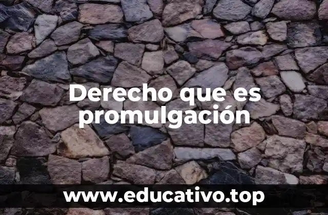 Derecho que es promulgación