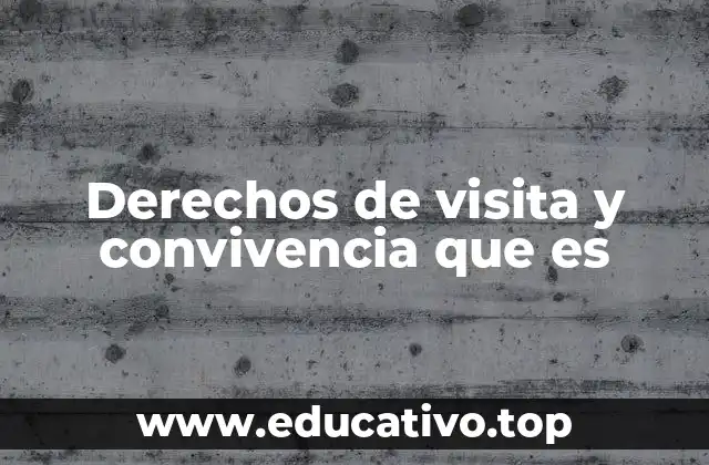Derechos de visita y convivencia que es