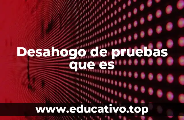 Desahogo de pruebas que es