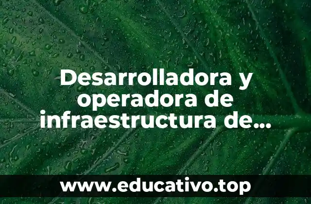 Desarrolladora y operadora de infraestructura de oaxaca que es