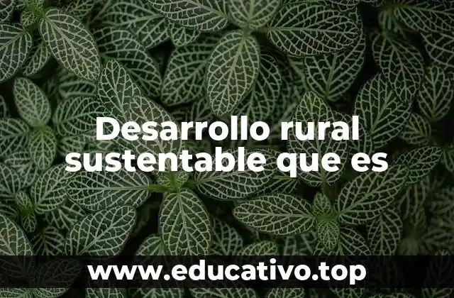 Desarrollo rural sustentable que es
