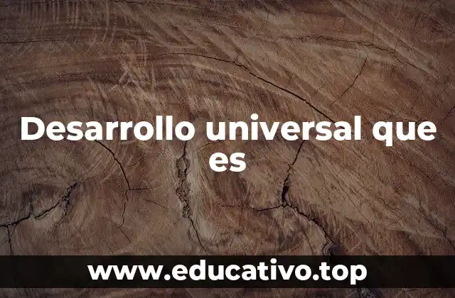 Desarrollo universal que es