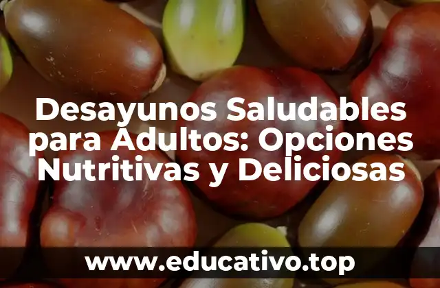 Desayunos Saludables para Adultos: Opciones Nutritivas y Deliciosas