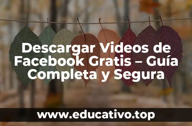 Descargar Videos de Facebook Gratis – Guía Completa y Segura