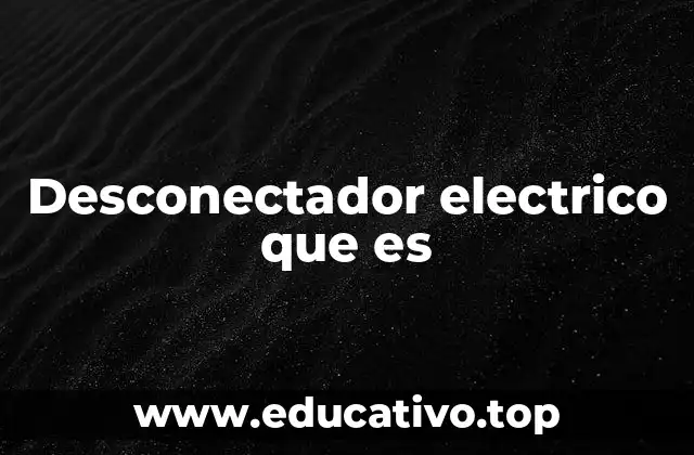 Desconectador electrico que es