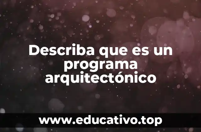Describa que es un programa arquitectónico