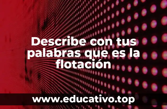 Describe con tus palabras que es la flotación
