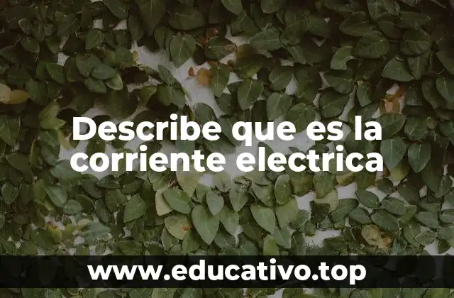 Describe que es la corriente electrica