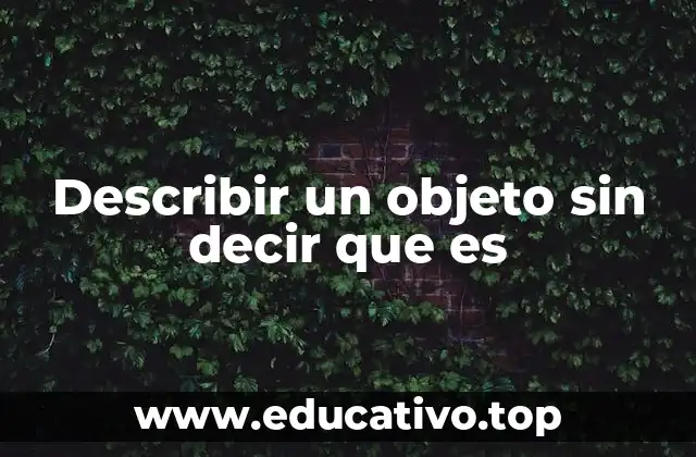 Describir un objeto sin decir que es