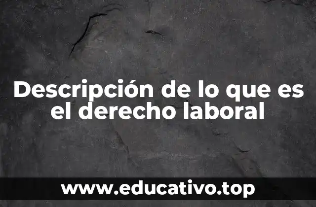 Descripción de lo que es el derecho laboral
