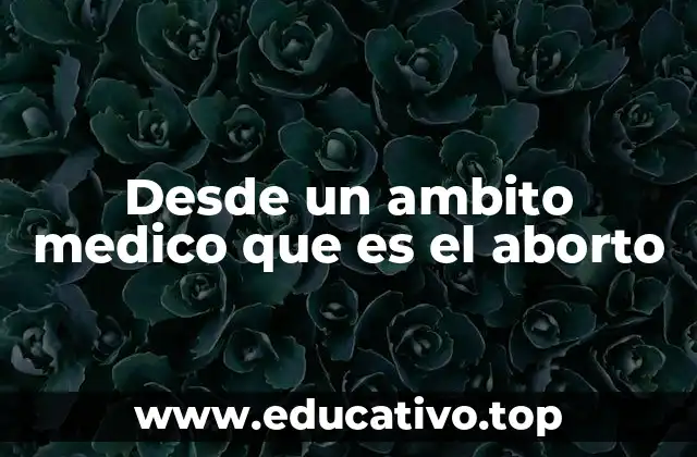 Desde un ambito medico que es el aborto