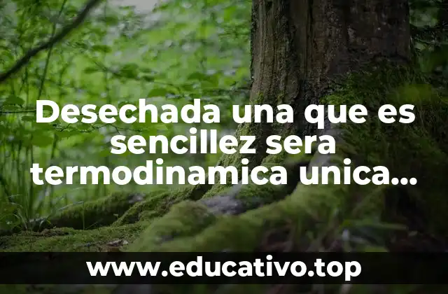 Desechada una que es sencillez sera termodinamica unica cuanto unversal