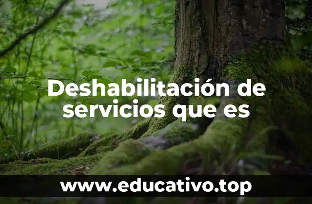 Deshabilitación de servicios que es