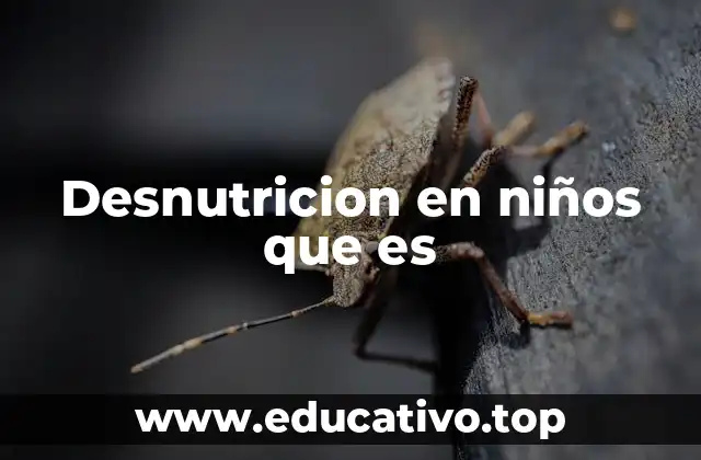 Desnutricion en niños que es
