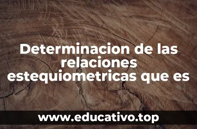 Determinacion de las relaciones estequiometricas que es