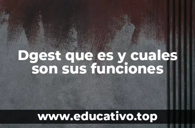 Dgest que es y cuales son sus funciones
