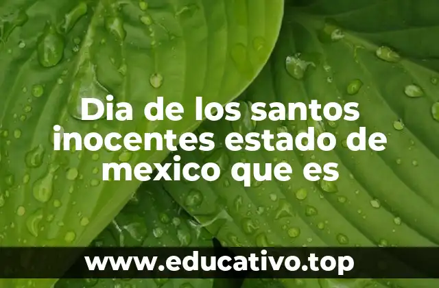 Dia de los santos inocentes estado de mexico que es