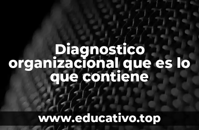 Diagnostico organizacional que es lo que contiene