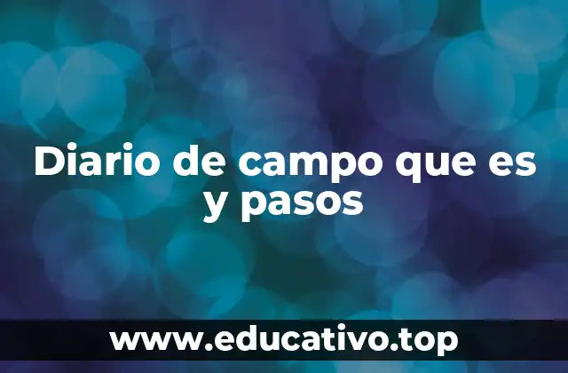 Diario de campo que es y pasos
