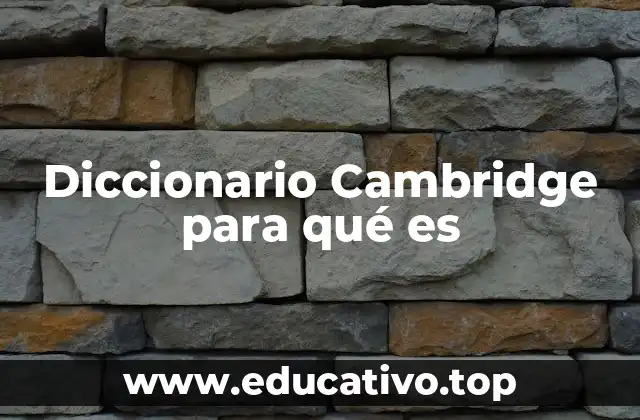 Diccionario Cambridge para qué es