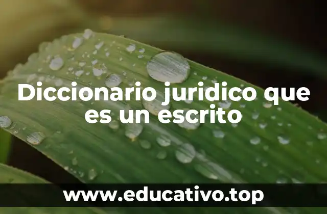 Diccionario juridico que es un escrito