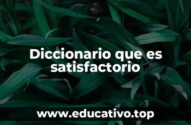 Diccionario que es satisfactorio