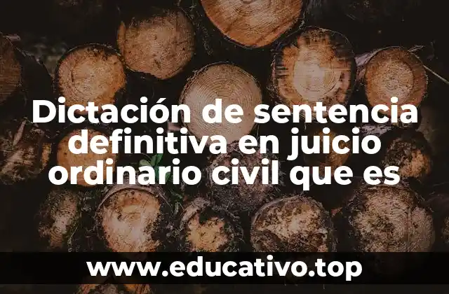 Dictación de sentencia definitiva en juicio ordinario civil que es