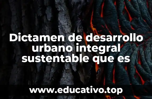 Dictamen de desarrollo urbano integral sustentable que es